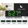 LED часовник, 2 аларми, температура на дисплея, Snooze, регулируема сила на яркост, снимка 5