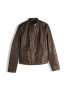 Дамско кожено яке кафяво, снимка 5