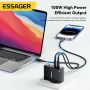 Бързо зарядно устройство GaN 100W 2x USB-А, 2x USB-C, черен или бял цвят, снимка 8