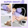 Нова Лампа за гел лак нокти маникюр 48W UV LED 365+395nm с таймер и батерия, снимка 6