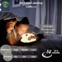 QUIGO Бебешка нощна лампа миеща мечка LED акумулаторна сензорна димируема за деца, снимка 5 - Детски нощни лампи - 45110436