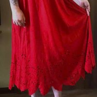 Елегантен комплект, Червен летен костюм, Комплект с пола, снимка 8 - Рокли - 44231353