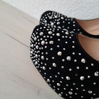 Дамски черни обувки с камъни, снимка 2 - Дамски обувки на ток - 45666074