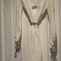 Лятна плетена рокля от Shein, кремав цвят, S размер, снимка 1 - Рокли - 44972644