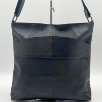 Стилна дамска чанта от естествена к. с дълга дръжка за рамо 28/28см, снимка 1 - Чанти - 45054561