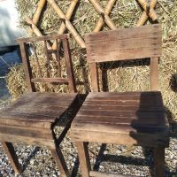 Две ретро дървени столчета и закачалка ., снимка 4 - Градински мебели, декорация  - 45738919