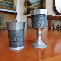 Калаени релефни чаши , снимка 2 - Антикварни и старинни предмети - 46098637