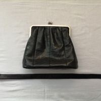 Orient Express винтидж дамска кожена чанта за рамо в черен цвят, снимка 18 - Чанти - 45270551