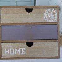 Кутия декоративна дървена за съхранение с 3 чекмеджета, снимка 1 - Други стоки за дома - 45481922