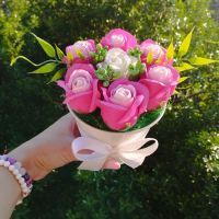 Кашпа с ароматни сапунени рози , снимка 3 - Арт сувенири - 45204608