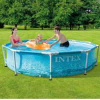 Intex Плажен басейн с метална рамка, 305x76 см, снимка 2 - Басейни и аксесоари - 45888514