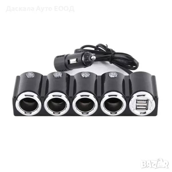 Разклонител от запалка с 2х USB и 4 гнезда за запaлка 12V, снимка 1