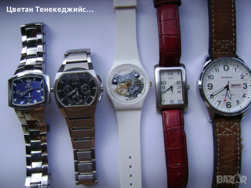 Продавам 5 броя кварцови часовници Breil,Swatch,TCM,Curren, снимка 1