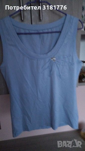 Дамска лятна блузка без ръкав, светло синя., снимка 1