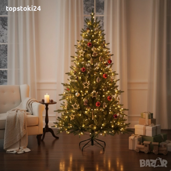 Красива коледна елха с естествено излъчване – празниците започват тук!, снимка 1