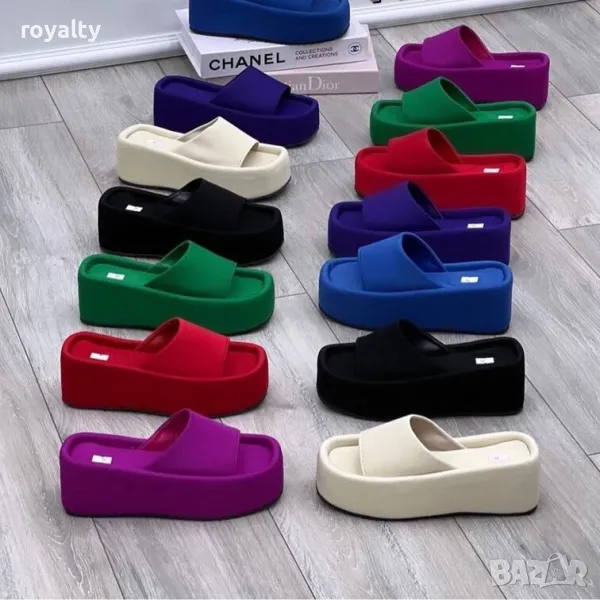 Чехли на платформа - циклама, снимка 1