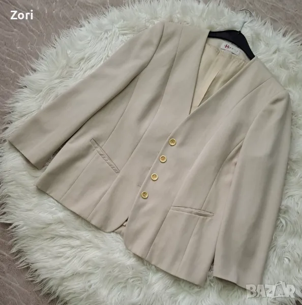 СТИЛНО и ЕЛЕГАНТНО светлобежово сако ХЛ размер , снимка 1