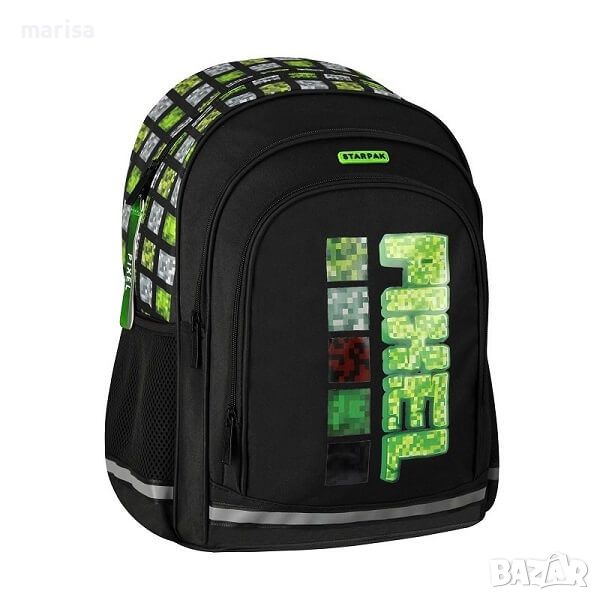 Детска раница STARPAK PIXEL GREEN 527187, снимка 1