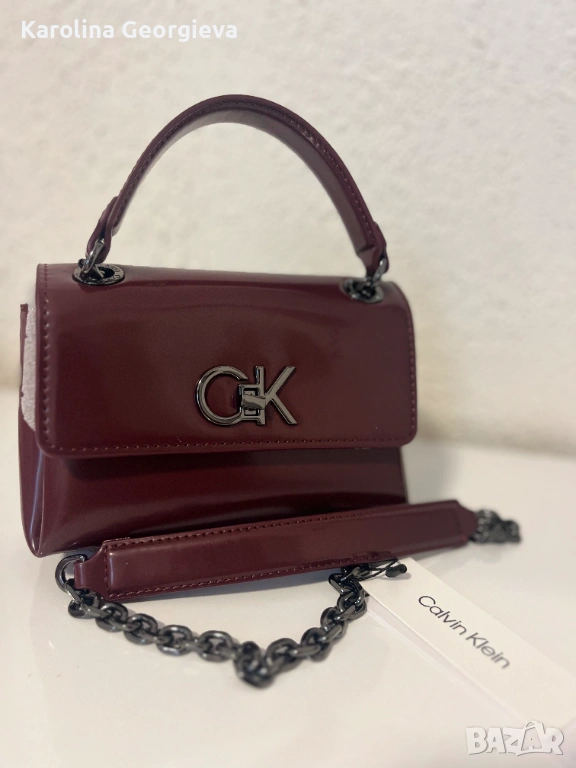 Calvin Klein Re-Lock Shoulder Bag BURGUNDY , снимка 1