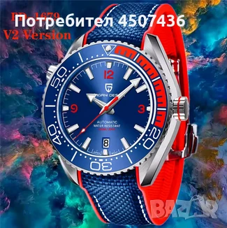 PAGANI DESIGN автоматичен часовник SEIKO NH35, сапфир, неръждаема стомана, водоустойчив, дата, безел, снимка 1