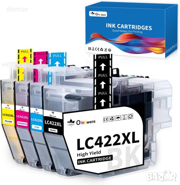 OINKWERE LC422XL LC-422XL Касети с мастило за Brother LC422 за Brother MFC-J5340DW MFC-J5345DW-4 бр., снимка 1