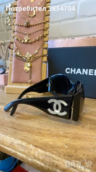 Очила Chanel *Шанел оригинални*седеф*Chanel, Black classic square CC sunglasses, снимка 1