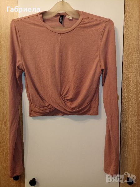 Кроп топ блузка с дълъг ръкав H&M, снимка 1