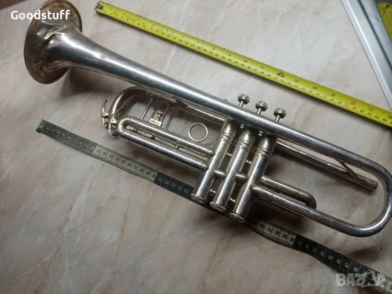   Посребрен Тромпет Symphonic musikhaus Barth Stuttgart сьс седеф, снимка 1