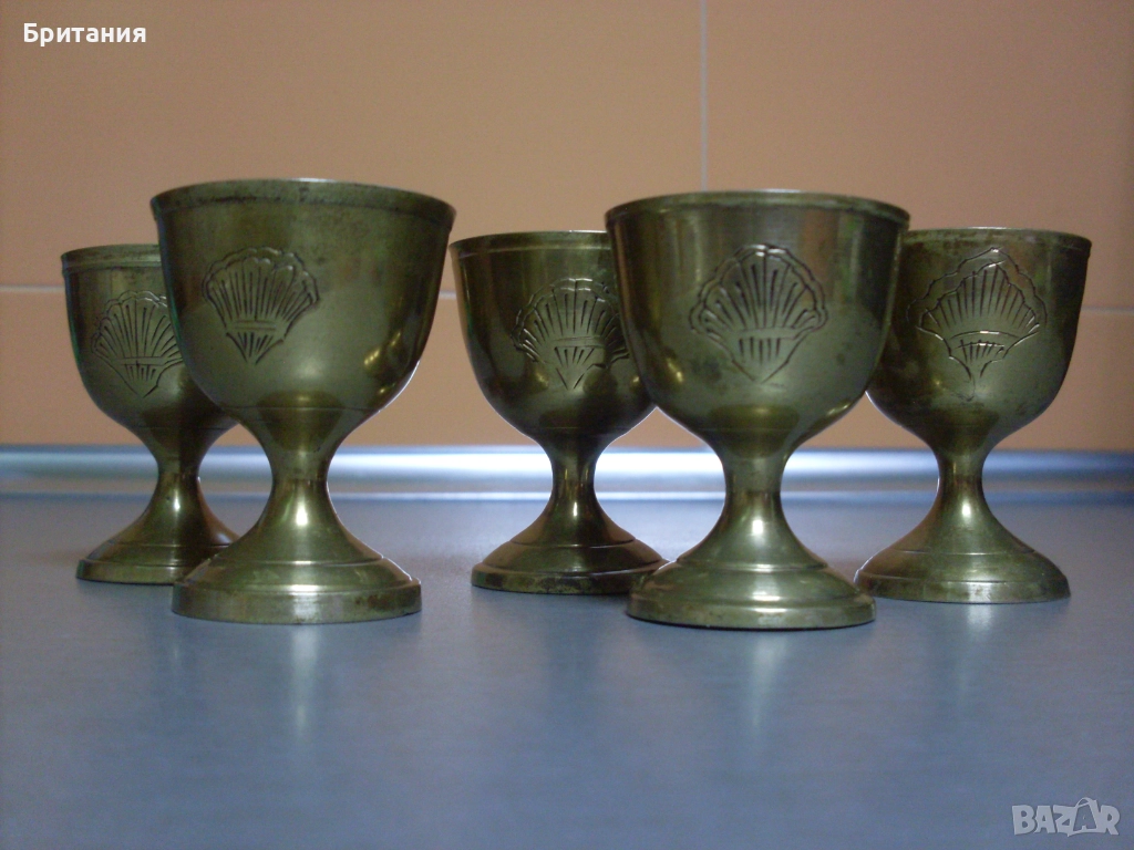 Бронзови чаши- 5бр. комплект., снимка 1
