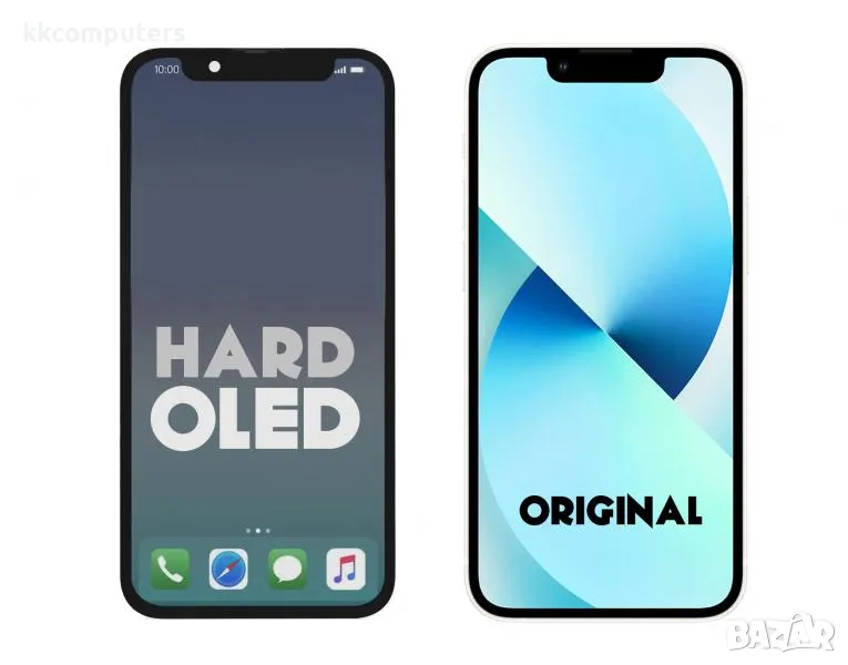 HARD OLED Съвместим LCD Дисплей за iPhone 13 6.1 + Тъч скрийн / Черен / Баркод : 483624, снимка 1