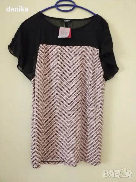 Дамска тениска с ръкав от тюл, снимка 1