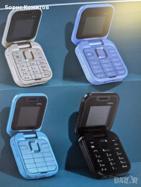 Мини 2G флип телефон с две SIM карти, многоцветен дисплей, функции за разговори,, снимка 1