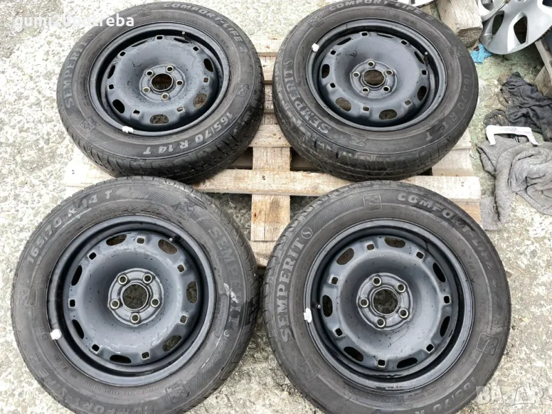 14 цола джанти 5х100 Skoda Fabia 5J et35 гуми 165/70/14 Симперит, снимка 1