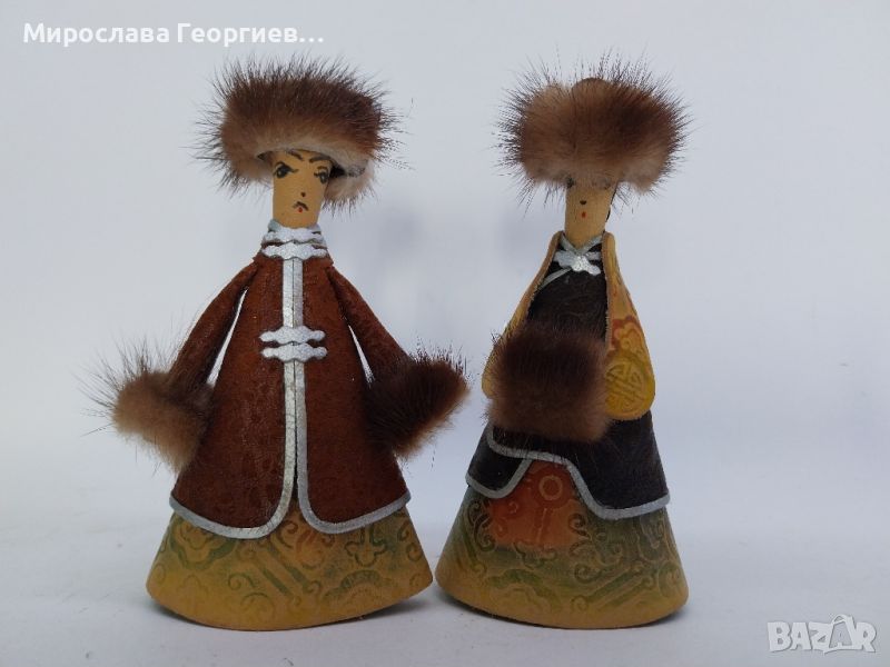 Винтидж кожени куклички от СССР, ръчна изработка, снимка 1