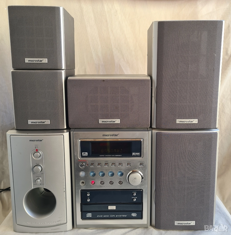Стерео немска уредба с бас туба microstar, снимка 1