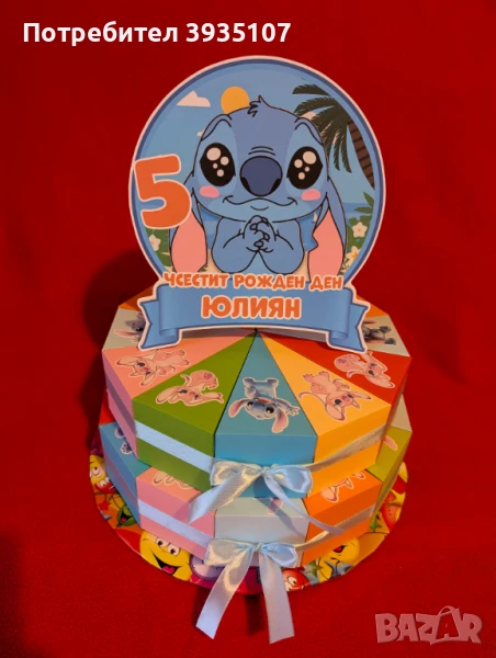 Картонена торта Стич, снимка 1