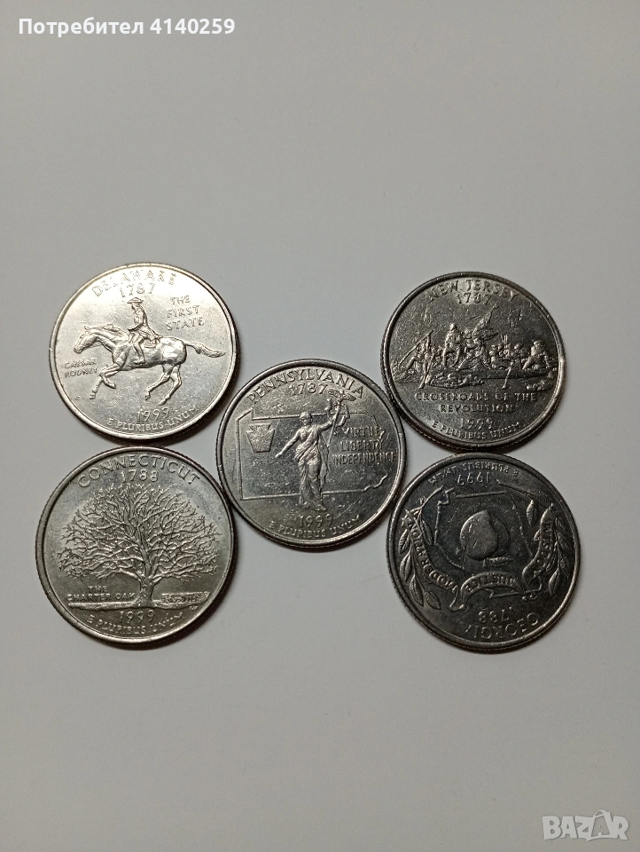 САЩ 1/4 КУОРТЪР ДОЛАР 1999 Г , снимка 1