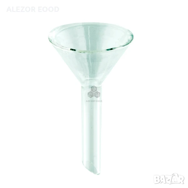 Стъклена фуния 30 мм - къс тип, боросиликатно стъкло, 4392, снимка 1