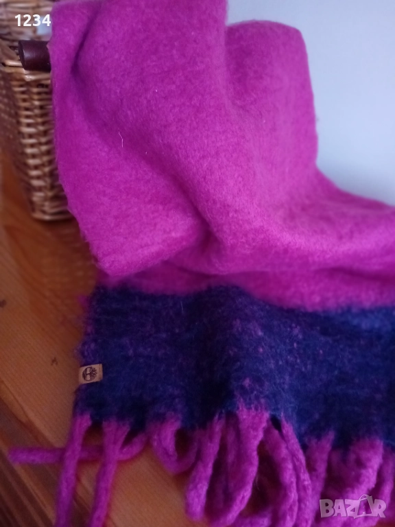 Timberland голям цикламено розов шал естествени материи, снимка 1