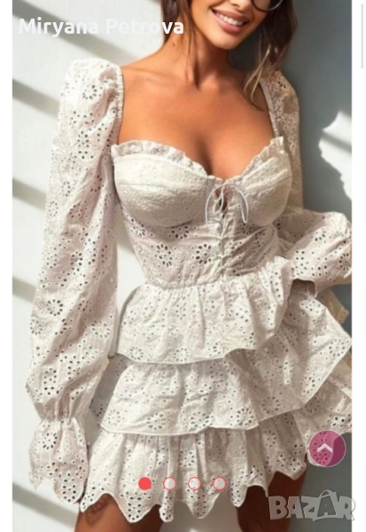 Бяла дантелена рокля, снимка 1