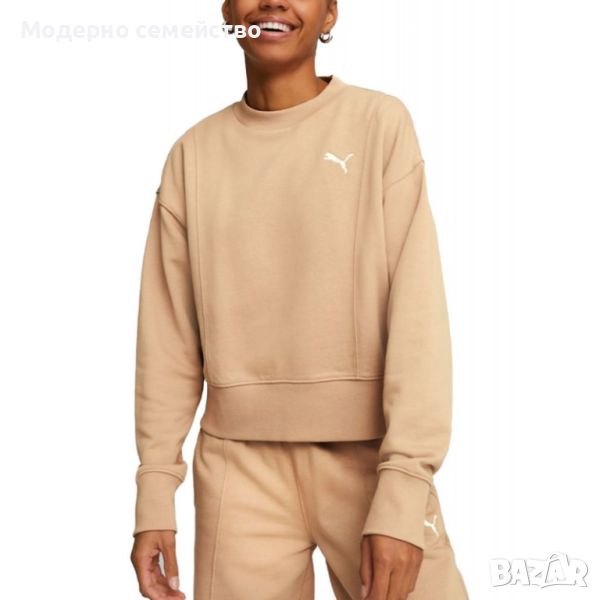 Дамски суитшърт puma her crew sweatshirt beige, снимка 1