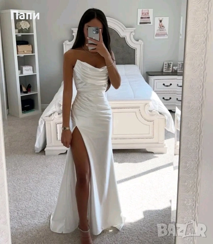 Дамски рокли сатен, снимка 3 - Рокли - 53458129