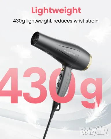 Сешоар Dekuri с дифузьор, професионален йонен сешоар с накрайник, снимка 3 - Сешоари - 49793770