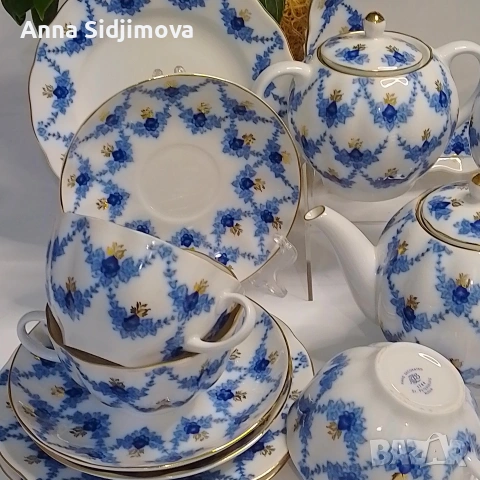 Руски порцелан ЛФЗ сервиз за чай , снимка 10 - Сервизи - 53087326