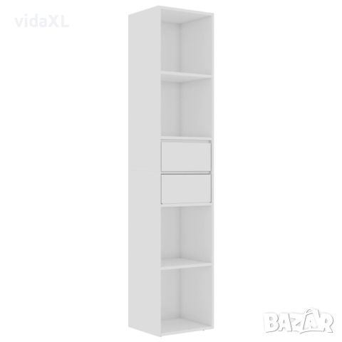 vidaXL Шкаф библиотека, бял гланц, 36x30x171 см, инженерно дърво(SKU:802873, снимка 1 - Шкафове - 46154069