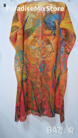 Туника-рокля за плажа в модерни цветни принтове и в свободна права кройка, универсален размер, снимка 8 - Други - 44995541