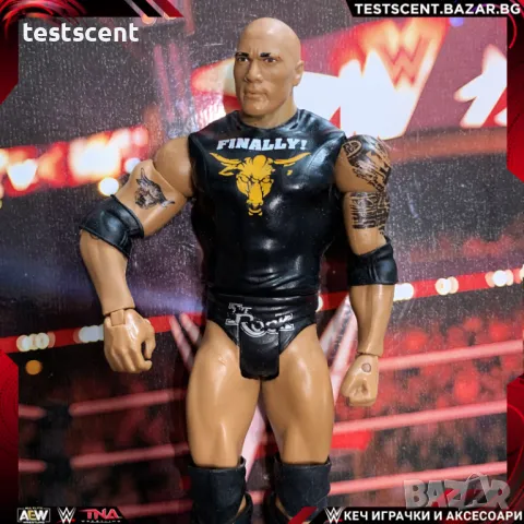 Екшън фигура WWE The Rock Скалата Basic mattel Finally People's Champ figure играчка, снимка 1 - Други - 49511737