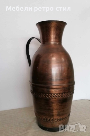 Ретро медна стомна/ кана с метална дръжка. Подходяща за декорация в дома., снимка 5 - Антикварни и старинни предмети - 52481776