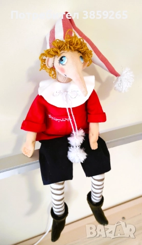 Кукла Пинокио. Ръчна изработка. , снимка 3 - Кукли - 52420931