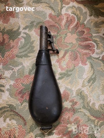 Старинен английски дозатор за сачми барутница за предно зарядно оръжие, снимка 1 - Антикварни и старинни предмети - 45946936